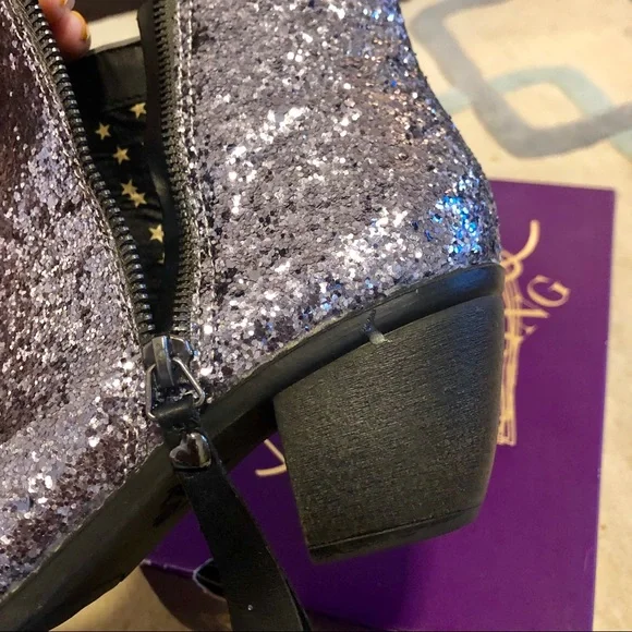 Glitter Ankle Boots - Purple - Picture 4 of 4